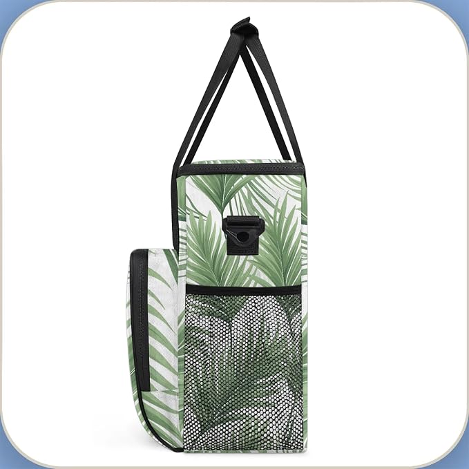 Tropical Leaves Jungle Palm Leaf Coffee Maker Carring Bag, Large Insulated - Image 4