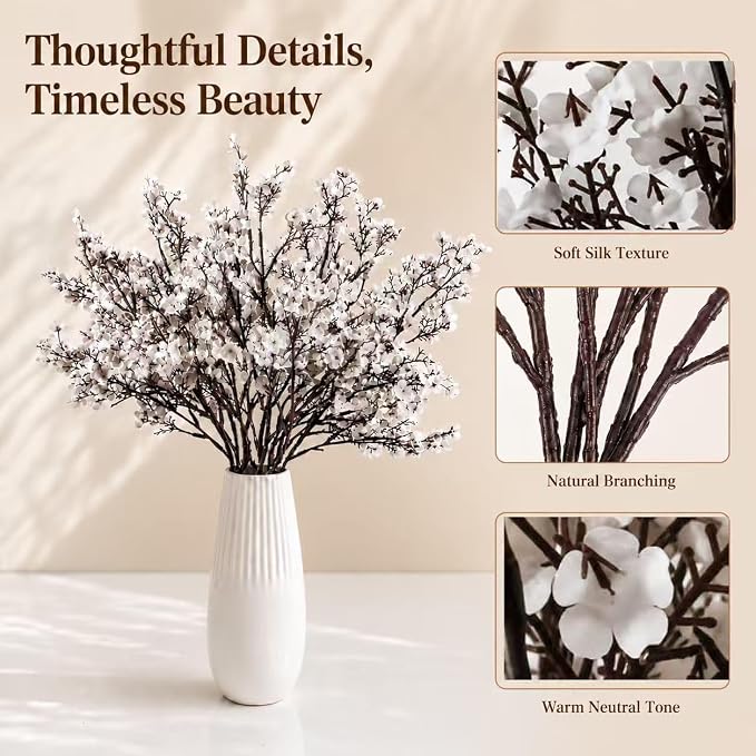 Mandy's 6 Bundles Artificial White Baby’s Breath Flowers | 18.5 Inch Silk - Image 2