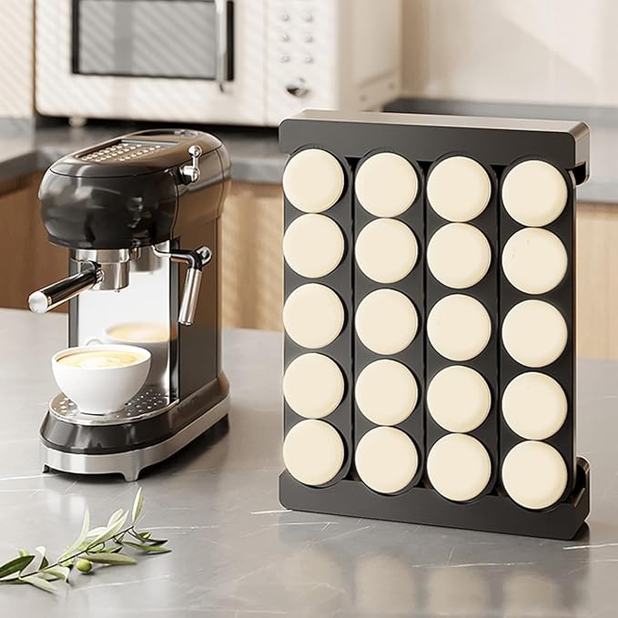 Haofy Modern White Coffee Capsule Rack Holds 20 Pods in Compact 9.6" Design - Image 5