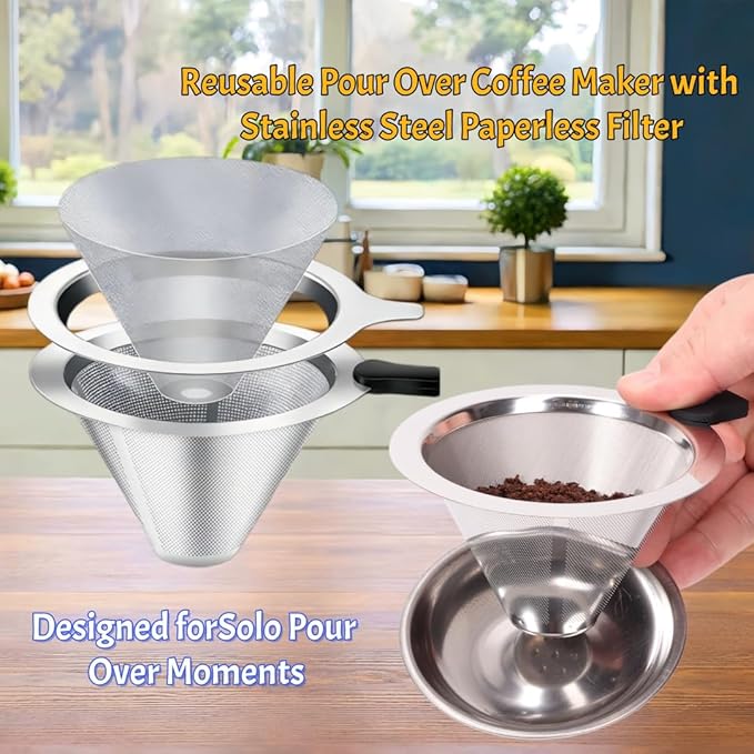 Single Serve Immersion Coffee Maker, Glass Pour Over Coffee Dripper - Image 4