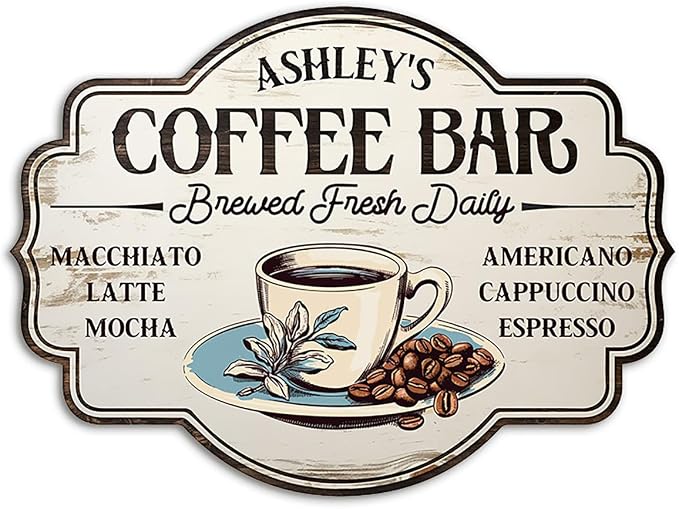 THUYPT Personalized Coffee Sign, Coffee Wooden Sign Plaque Wall Hanging Coffee by Thuypt