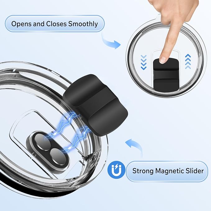 30 oz Tumbler Lid, 3 Pack Magnetic Slider Replacement Lids - Image 6