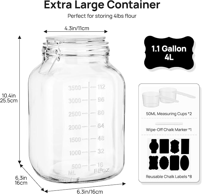 Vtopmart 2 Pack 1.1 Gallon Glass Storage Jars - Image 2