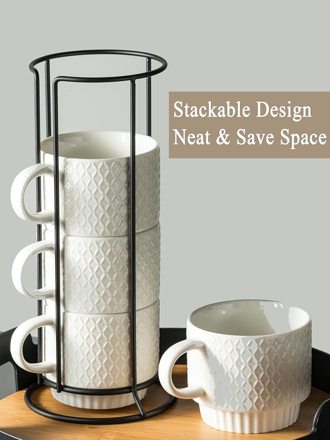 Gomakren Stackable Coffee Mugs Set - Image 3