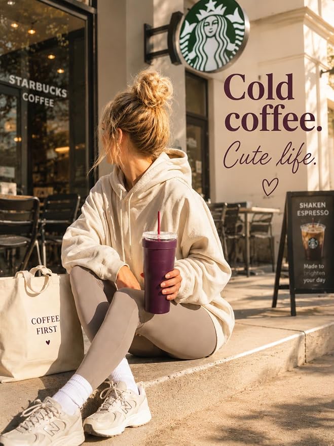 Universal Iced Coffee Sleeve, 30oz Stainless Steel Insulated Tumbler, Reusable - Image 7