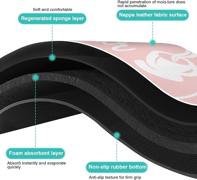 Coffee Mat - Pinks Coffee Time Absorbent Coffee Bar Mat - Drying Mat Waterproof - Image 6