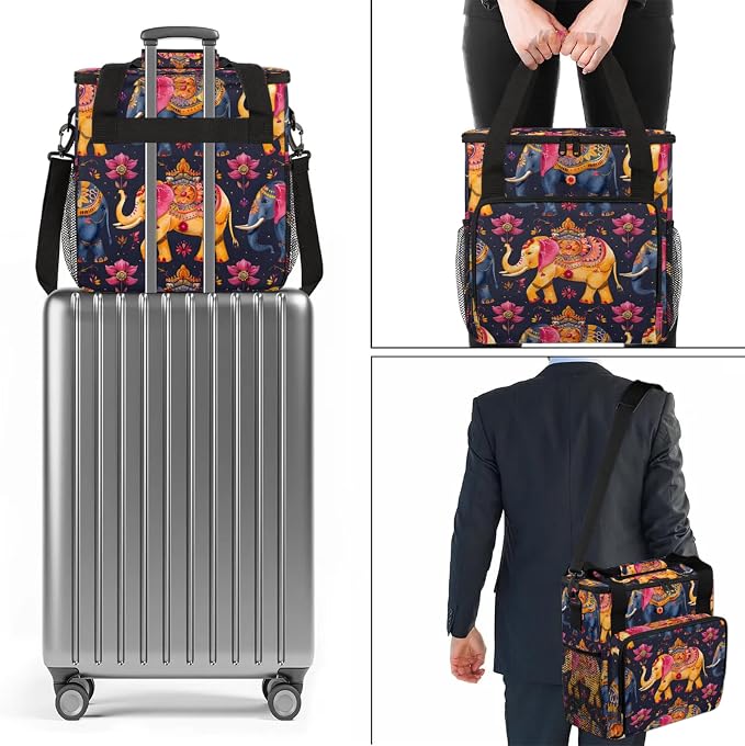 Elephant Ethnic Style Bohemian Coffee Maker Carring Bag, Large Insulated - Image 7