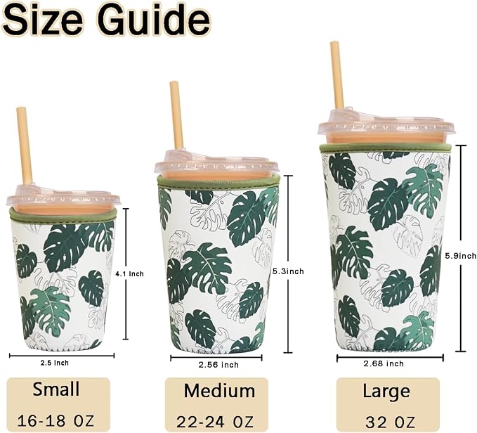 Reusable Insulated Sleeve for Iced Coffee Cup, Beverage Holder for Iced Coffee - Image 5