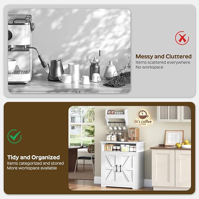 YATINEY Coffee Bar Cabinet, Kitchen Island - Image 6