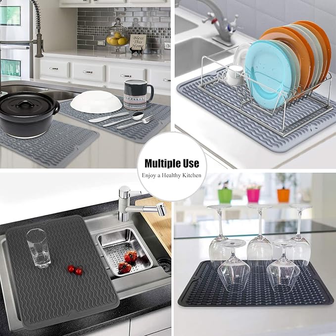 Large 14" x 11" Silicone Dish Drying Mat - Image 6