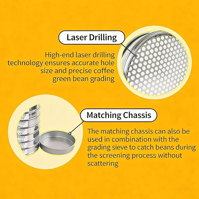 Coffee Bean Grading Sieve, Stainless Steel Round Hole Bean Sifter, - Image 4
