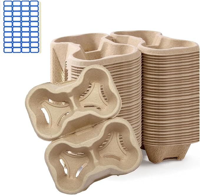 2 Cup Disposable Coffee Trays, Pulp Fiber Cup Holder Commercial Compostable by Unknown
