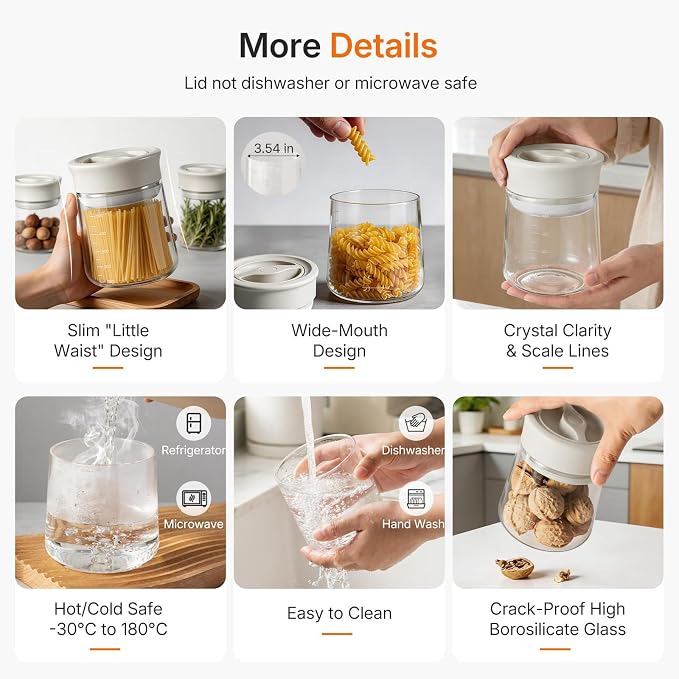 2-Pack Upgraded Airtight Glass Storage Jar - Image 8