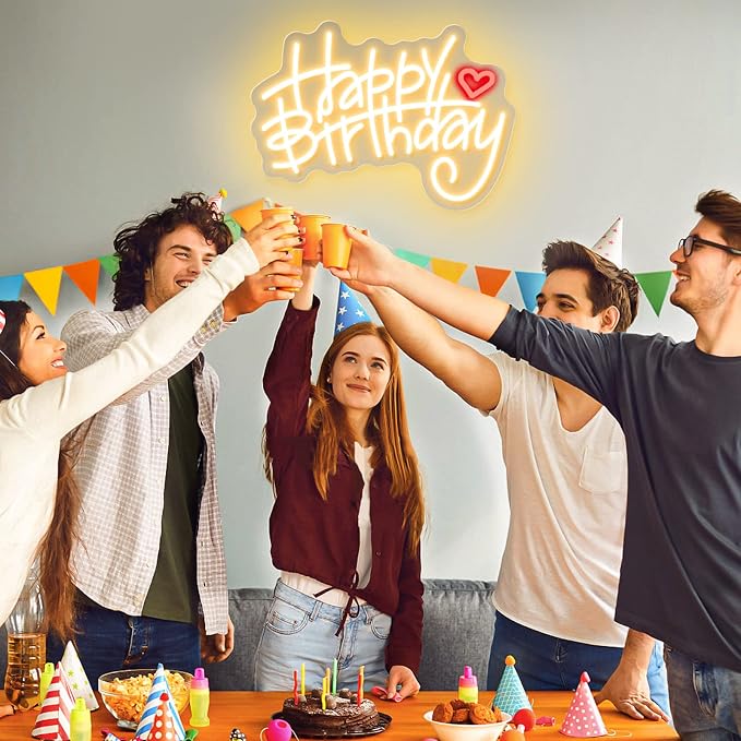 Custom Happy Birthday Neon Sign, Customizable Happy Birthday Light Up Sign - Image 5