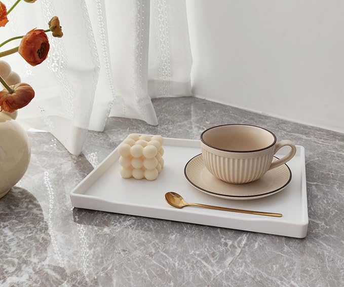 White Serving Tray, Hard Plastic Tray | - Image 3