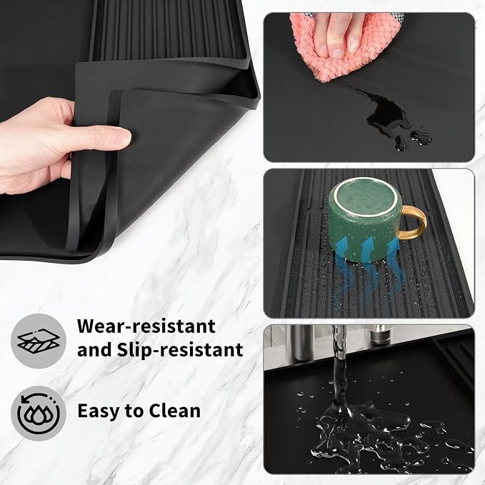 Silicone Coffee Mat Dish Drying Mat, Espresso Mat - Image 5