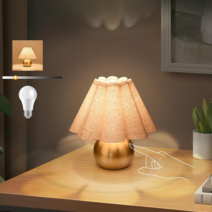 Gold Small Touch Control Table Lamp by Unknown