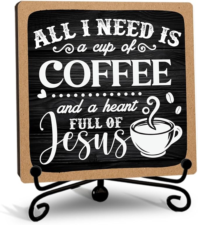 Coffee Bar Decor, 5 Inch Coffee Time Sign by Unknown