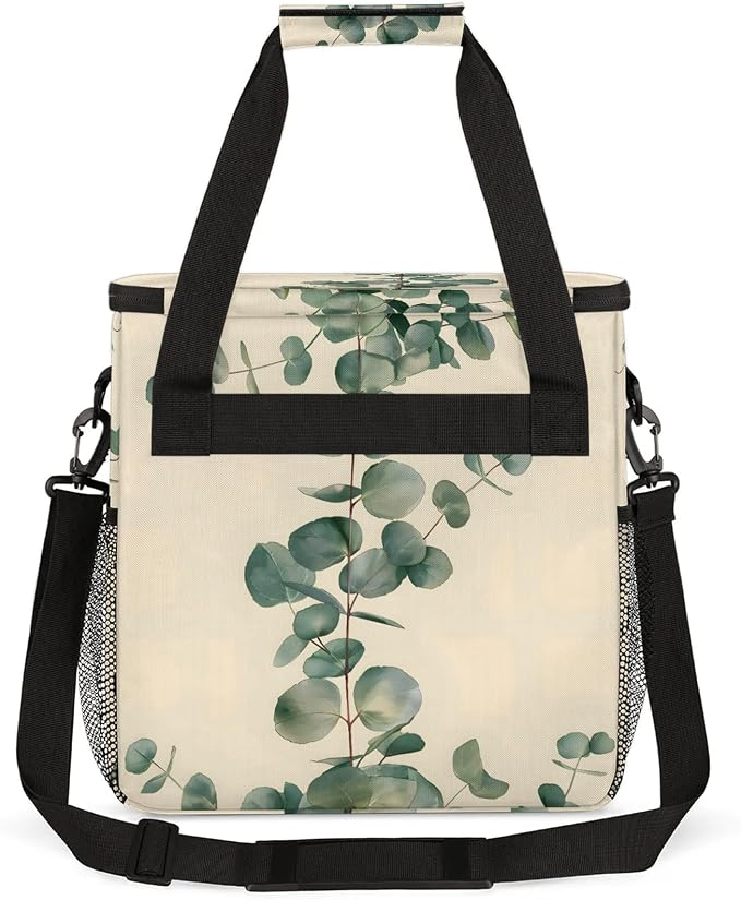 Eucalyptus Leaves Coffee Maker Carring Bag, Large Insulated Storage Organizer - Image 5