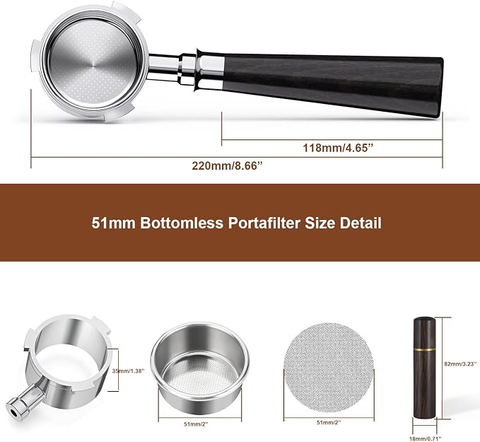 51mm Bottomless Portafilter 3 Ears - Image 6