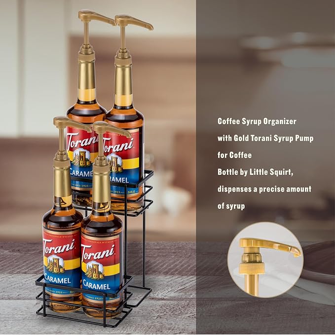 Coffee Syrup Organizer, 4 Bottle Capacity Syrup Stand, 2 Tier Syrup Rack - Image 7