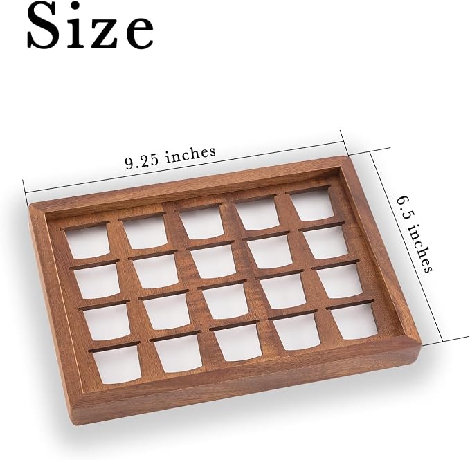 2 PCS Acacia Wood Coffee Pod Holder Tray Compatible - Image 2