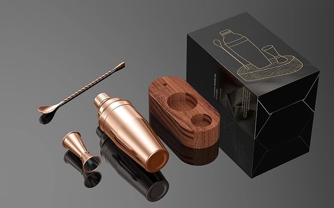 Cocktail Shaker Set, 24 oz Martini Shaker, Food Grade Stainless Steel Martini - Image 2