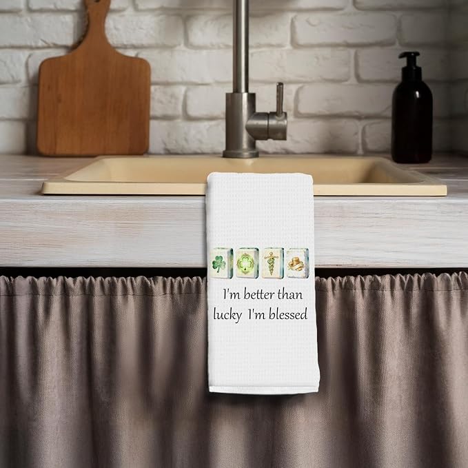 St. Patrick's Day Mahjong Gifts Kitchen Towels, Mahjong Gifts - Image 3