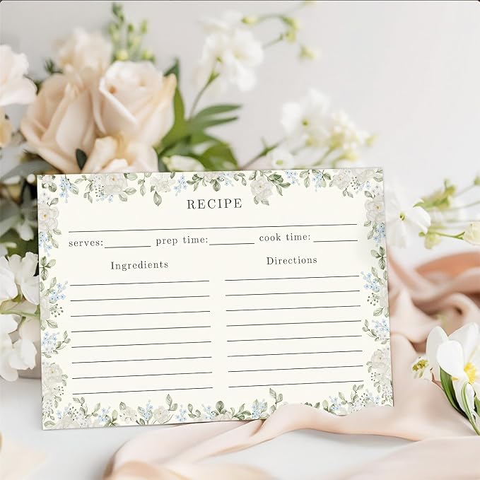 JOETMAE 50PCS Floral Border 4×6 Recipe Cards - Image 3