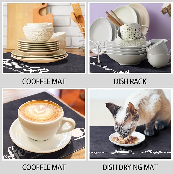 2 Pieces Coffee Bar Station Mat 16 x 24 Inch Washable Coffee Maker Accessories - Image 6