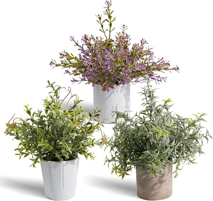 3 Pack Small Fake Plants in White Pulp Pot | Artificial Plants Indoor, by Decorateyouridealhomewithease