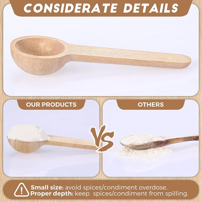 Patelai 100 Pieces Mini Wooden Spoons Bulk 3 Inch Small Condiments Tiny Jars - Image 4