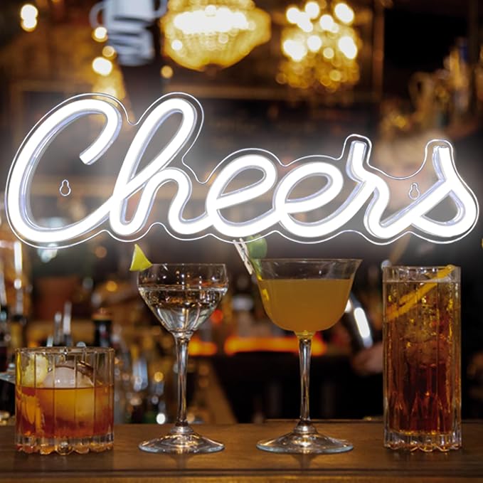 Cheers Neon Sign for Wall Decor, LED Neon Bar Light Sign, USB Powered Wall Neon by Bernicekelly