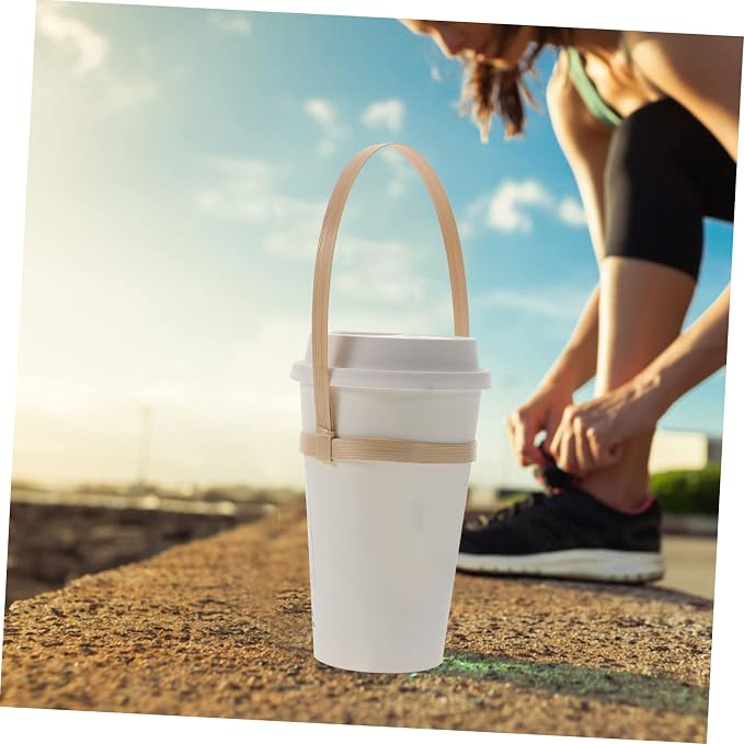 10pcs Bamboo Cup Holder Takeout Drink Cup Holder Takeout Carrier Bamboo Coffee - Image 4