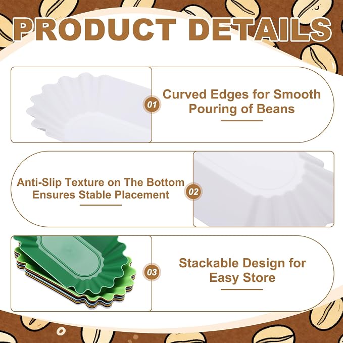 uxcell 4Pcs Coffee Beans Sample Tray, 450g Coffee Beans Display Dish Reusable - Image 3
