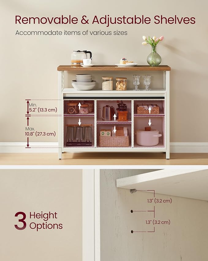 VASAGLE Buffet Cabinet, Coffee Bar Storage Cabinet, Sideboard - Image 4