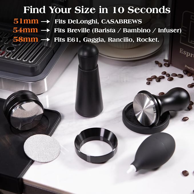 7 PCS Espresso Accessories Kit: 53.3mm Espresso Tamper, Coffee Distributor - Image 5
