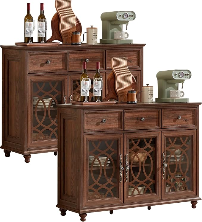 Joaxswe Farmhouse Sideboard Buffet Cabinet Set of 2 by Joaxswe