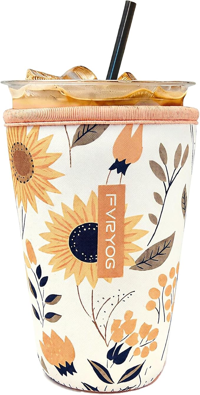 Reusable Insulated Neoprene Iced Coffee Sleeves by Fvryog