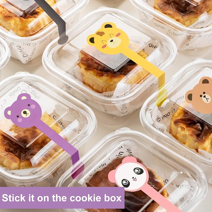 400Pcs Handmade Food Baking Seal Stickers Labels, Cute Animal Long Label Bakery - Image 5