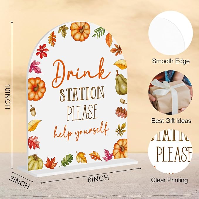 Fall Drink Bar Sign Drink Station Decor - Image 2