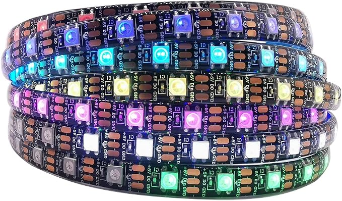 WS2812B IC RGB 5050SMD ECO Individual Addressable LED Strip Light, 16.4FT by LOAMLIN