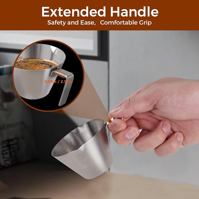 10Pcs Stainless Steel Espresso Cups, Double Spout Metal Espresso Measuring Cup - Image 3