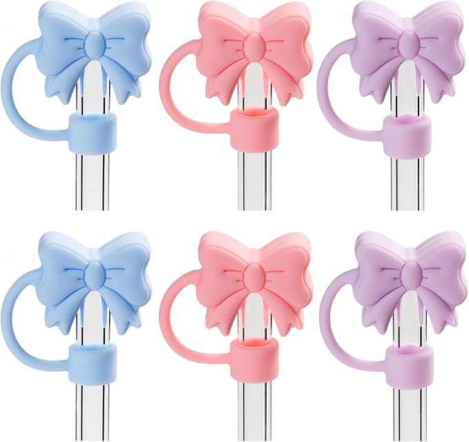 6PCS Bow Straw Toppers, Cute Straws Covers - Image 7