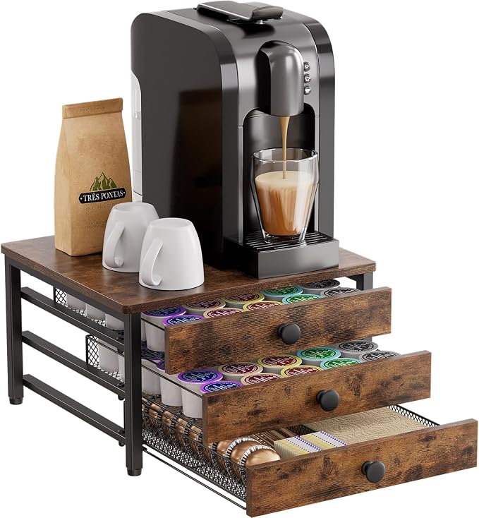 Coffee Pod Holder for Countertop, 3 Tier K Cup Holder Drawer, Coffee Bar by Plaviya