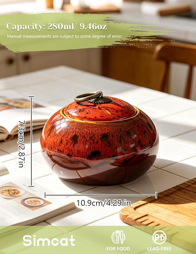 Simcat Ceramic Storage Jars, Exquisite Glaze Food Canisters - Image 2