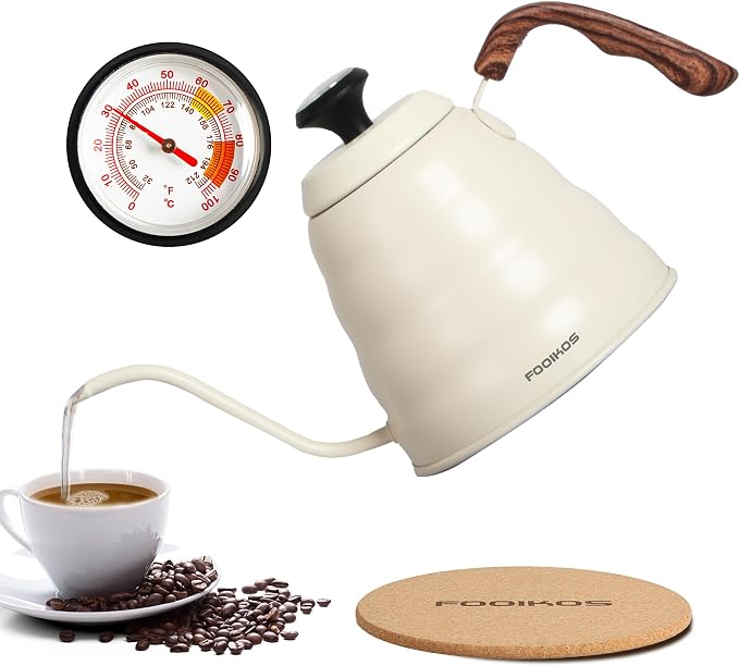 Tea Kettle gooseneck with Thermometer by Fooikos