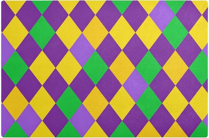 Shrove Tuesday Argyle Purple Coffee Mat Coffee Bar Maker Backed Absorbent by QwThum