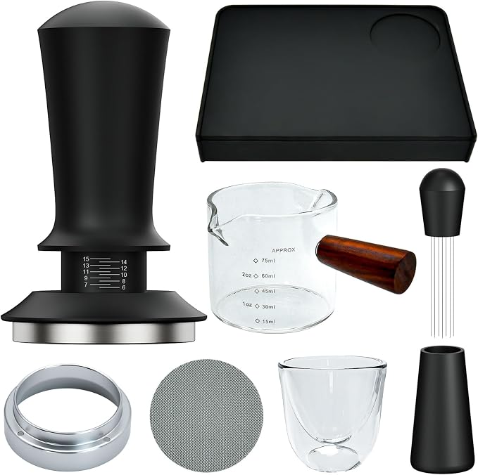 7 Pcs 53mm Espresso Accessories Kit, Spring Loaded Calibrated Tamper, WDT Tool by Unknown