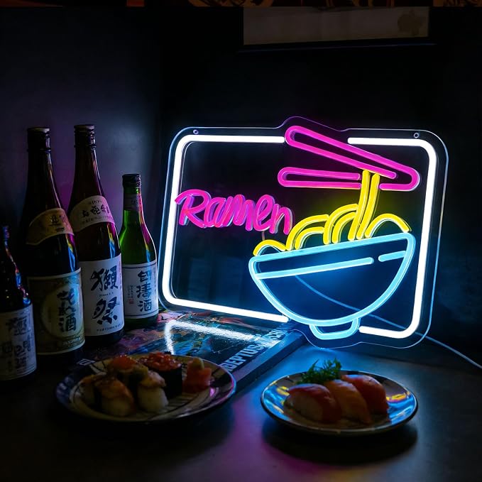 Ramen Neon Sign for Wall Decor, Dimmable LED Light Up Sign for Resturant Dining - Image 2